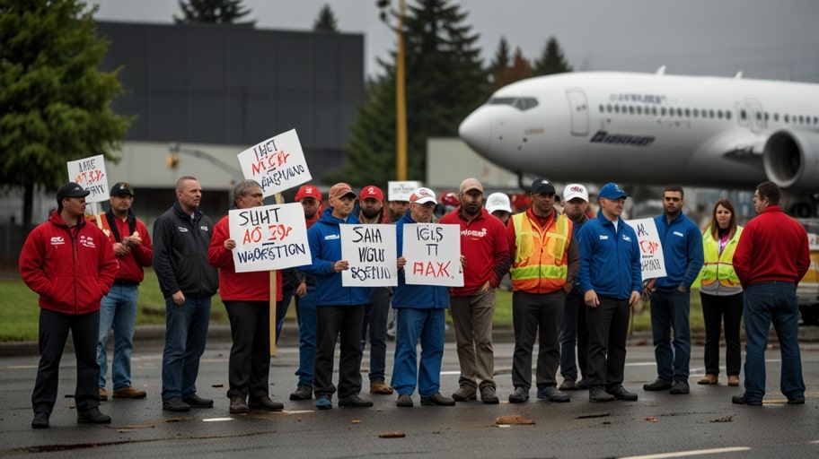 Boeing Strike Halts 737 MAX Production Amid Wage Dispute