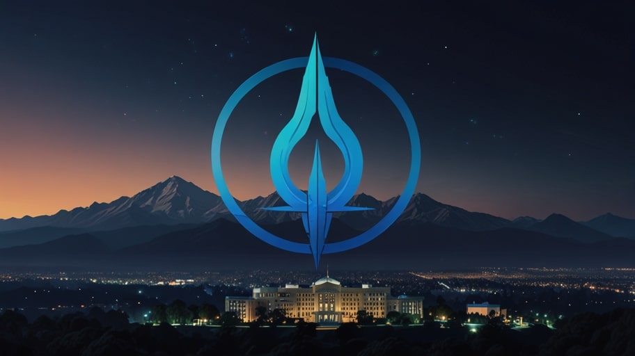 A digital illustration of Paramount Global’s logo alongside Skydance Media’s, symbolizing their merger, with a courthouse backdrop referencing the Trump lawsuit settlement.